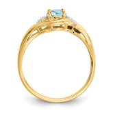 14k Aquamarine and Diamond Ring